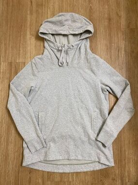 lululemon athletica Heather Light Gray Hooded Crewneck Pullover